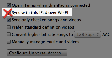 ITunes do not sync Wi-Fi