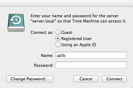 Server Password prompt