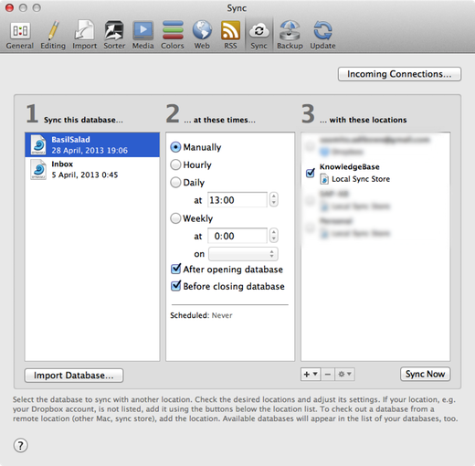 sync devonthink to go with synology