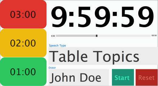 Speech Timer redesign Mac primary window