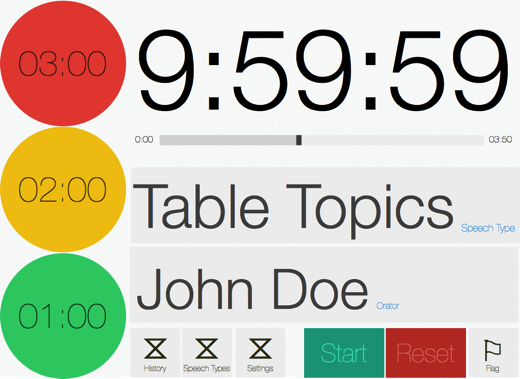 Speech Timer redesign iPad landscape