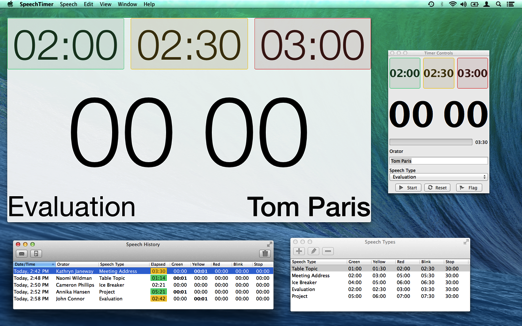 Speech Timer Mac OS X All Windows