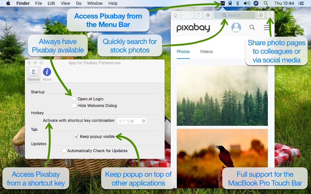 App for Pixabay Desktop Screenshot
