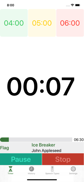 Speech Timer large text iPhone